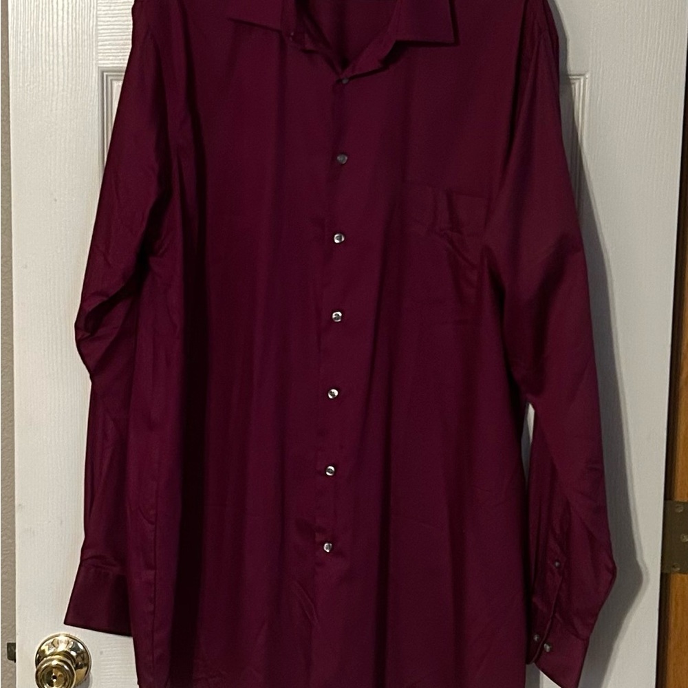 Men's Burgundy Dress Shirt